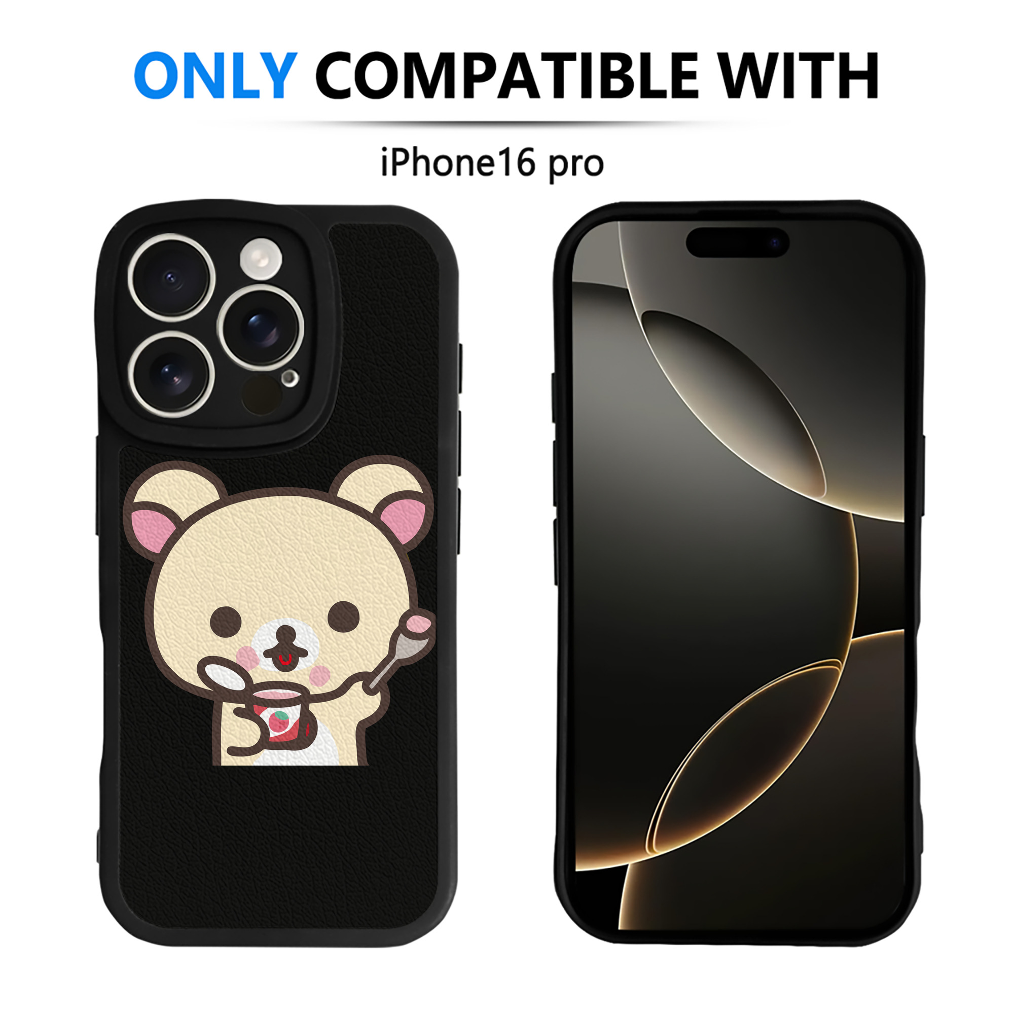 （画像用） リラックマ リラックマ キイロイトリ Rilakkuma Korilakkuma Kiiroitori 【iPhone 16シリーズ対応】シリコンスマホケース（レザー調） 材質：シリコン